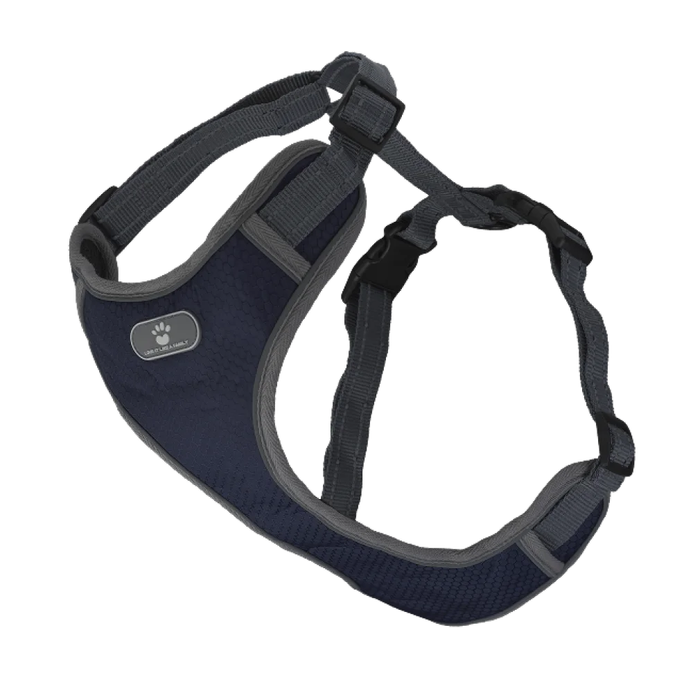 Шлея анатомічна світловідбивна AnimAll HL-8005-2 для собак, колір темно-синій, XL 46-92 см